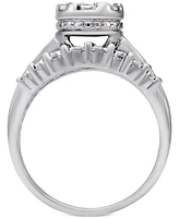 Diamond Dome Cluster Promise Ring (1/2 ct. t.w.) in Sterling Silver