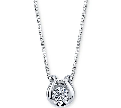 Sirena Bezel-Set Diamond (1/12 ct. t.w.) Pendant Necklace 14k Gold
