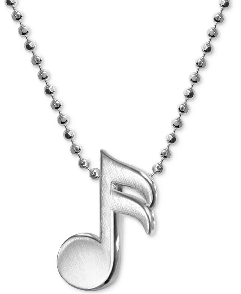 Sterling Silver Music Note CZ Pendant