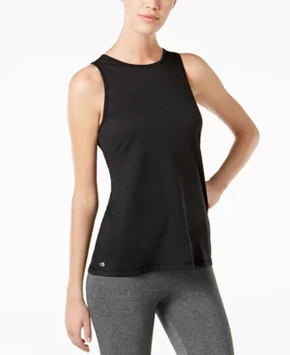 Id Ideology Women's Essentials Heathered Keyhole-Back Tank Top, Created for Macy's