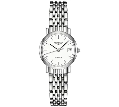 Longines Women's Swiss Automatic Elegant Stainless Steel Bracelet Watch 26mm