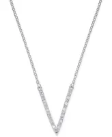 Diamond "V" Necklace (1/10 ct. t.w.) in Sterling Silver