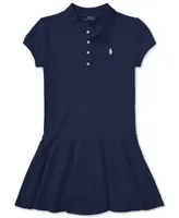 Toddler and Little Girls Cotton Mesh Stretch Shortsleeve Polo Dress