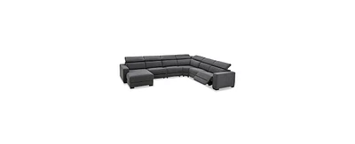 Closeout! Nevio 157" 6-Pc. Fabric Sectional Sofa with Chaise, Created for Macy's