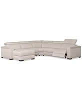 Closeout! Nevio 124" 5-Pc. Fabric Sectional Sofa with Chaise, Created for Macy's