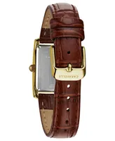 Caravelle Designed by Bulova Women's Brown Leather Strap Watch 21x33mm