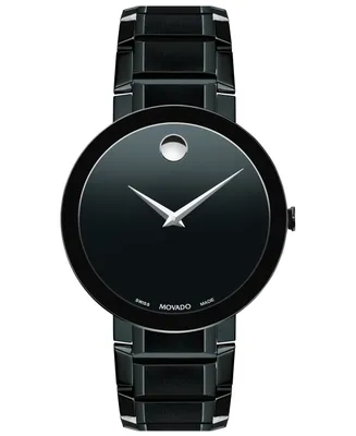 Movado Men's Swiss Sapphire Black Pvd Stainless Steel Bracelet Watch 39mm