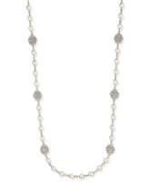 Charter Club Gold-Tone Crystal Filigree & Imitation Pearl Strand Necklace, Created for Macy's