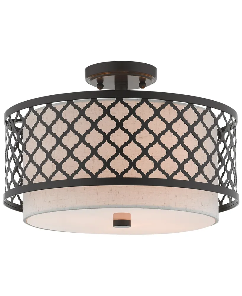 Livex Arabesque 3-Light 15" Semi Flush