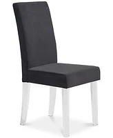 Dalia Modern and Contemporary Dining Chair Black Velvet with Acrylic Legs - Set of 2