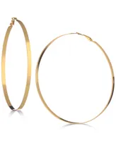 Guess 3-3/4" Flat-Edge Hoop Earrings