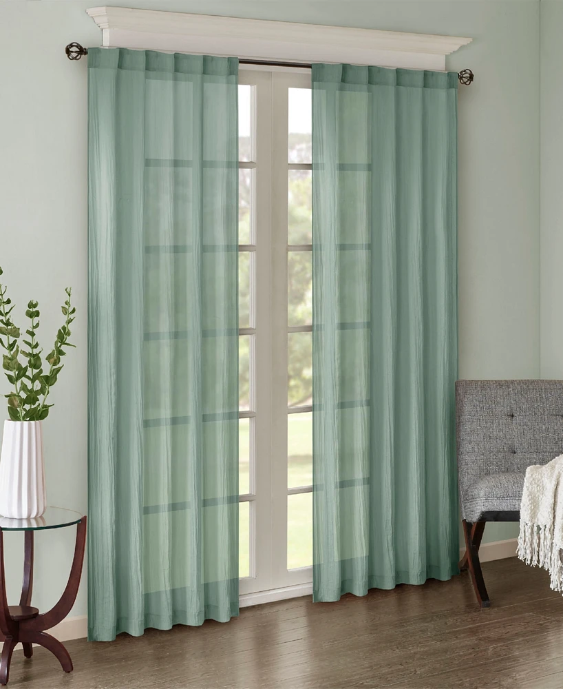 Madison Park Harper Solid Crushed Curtain Panel Pair