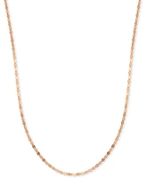 18" Mirror Link Chain (1-1/2mm) 14K Yellow, White or Rose Gold