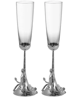 Michael Aram White Orchid Toasting Flute Pair