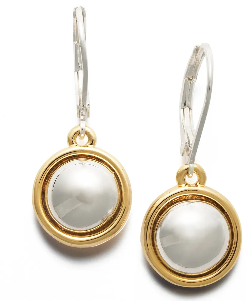 Lauren Ralph Lauren Two Tone Circle Drop Earrings