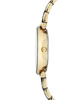 Anne Klein Women's Diamond-Accent Gold-Tone & Black Ceramic Bracelet Watch 30mm