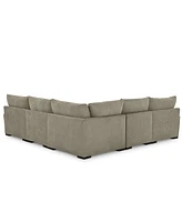 Closeout! Rhyder 5-Pc. Fabric Sectional Sofa with Armless Chair, Created for Macy's