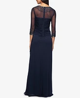 Alex Evenings Women's Illusion Embellished A-Line Gown