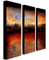 Michelle Calkins 'Red Skies at Night' Canvas Art Set - 32" x 10"