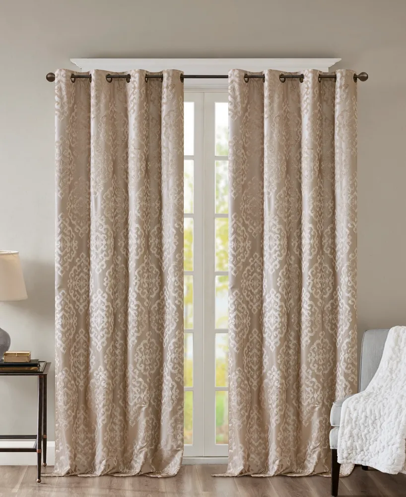 SunSmart Mirage Knitted Jacquard Damask Total blackout curtains for bedroom