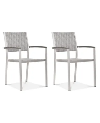 Zuo Metropolitan Arm Chair, Set of 2 - Silver