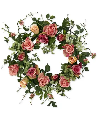 Nearly Natural 20" Rose Wreath