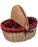Picnic Time Country Red & Black Buffalo Plaid Picnic Basket