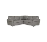 Orid 2-Pc. "L"-Shaped Leather Roll Arm Sectional , Created for Macy's