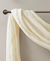 Madison Park Irina Diamond Sheer Embroidered Window Scarf Drapes