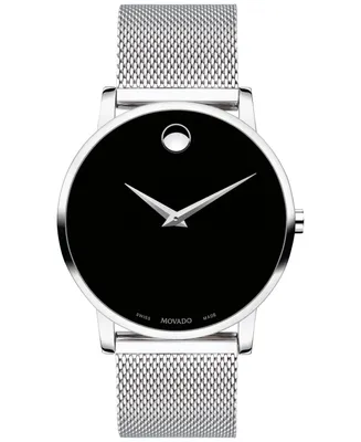 Movado Unisex Swiss Museum Classic Stainless Steel Mesh Bracelet Watch 40mm