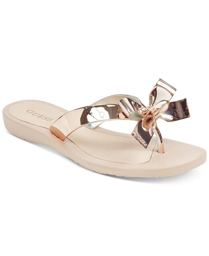 Guess Women's Tutu Eva Fashion Bow Detail Flip Flop Sandals