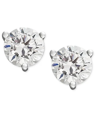 Certified Near Colorless Diamond Stud Earrings in (3/4 ct. t.w.) 18k White Gold
