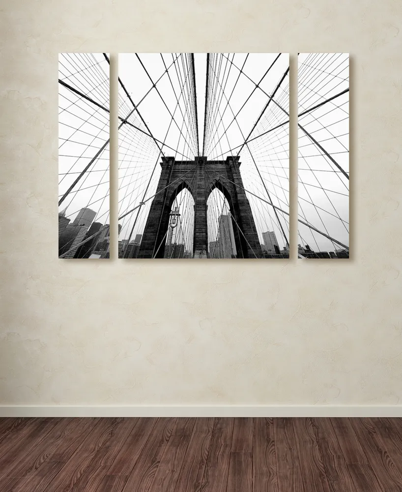 Nina Papiorek 'Nyc Brooklyn Bridge' Multi Panel Art Set Large