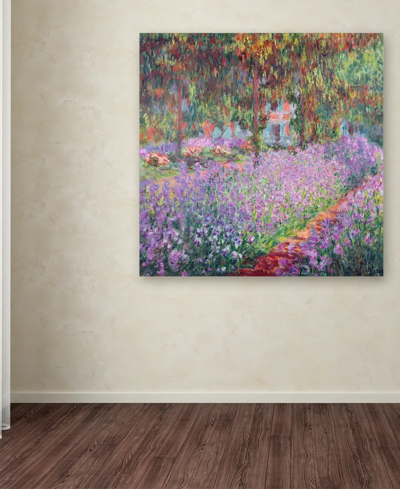 Claude Monet 'The Artist's Garden at Giverny' 35" x 35" Canvas Wall Art