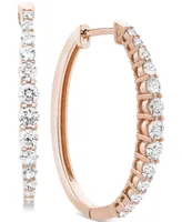 Diamond Hoop Earrings (1 ct. t.w.) 14k White, Yellow or Rose Gold