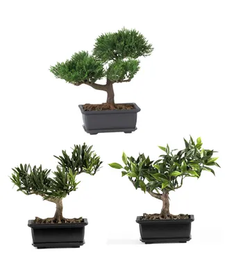 Nearly Natural 8.5" Artificial Bonsai Collection, Set of 3