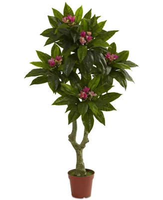 Nearly Natural 5' Artificial Plumeria Uv-Resistant Indoor/Outdoor Tree