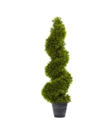 Nearly Natural 3' Artificial Grass Spiral Topiary with Decorative Planter