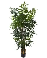 Nearly Natural 6' Artificial Bulb Areca Palm Tree