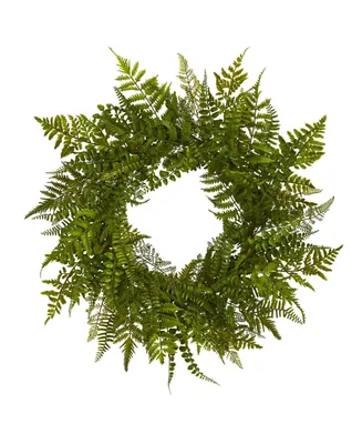 Nearly Natural 24'' Mixed Fern Artificial Wreath