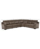 Closeout! Julius 150" Ii 6-Pc. Leather Sectional Sofa With 2 Power Recliners, Headrests & Usb Outlet, Created for Macy's