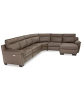 Closeout! Julius Ii -Pc. Leather Chaise Sectional Sofa With 1 Power Recliner, Headrest & Usb Outlet