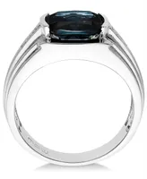 Men's Blue Topaz (5 ct. t.w.) and Diamond Accent Ring in Sterling Silver
