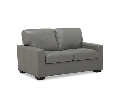 Ennia 59" Leather Loveseat, Created for Macy's