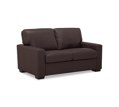 Ennia 59" Leather Loveseat, Created for Macy's