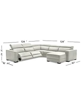 Nevio 5-pc Leather Sectional, 2 Power Recliners, Created for Macy's