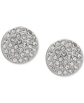 Dkny Pave Disc Stud Earrings