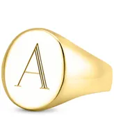 Sarah Chloe Initial Signet Ring 14K Gold-Plated Sterling Silver