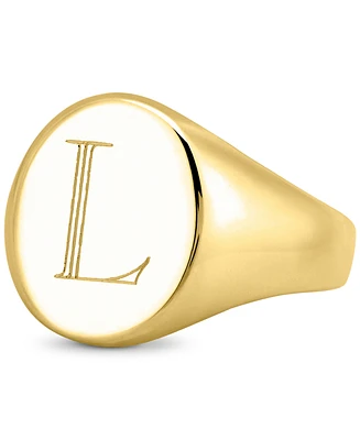 Sarah Chloe Initial Signet Ring 14K Gold-Plated Sterling Silver