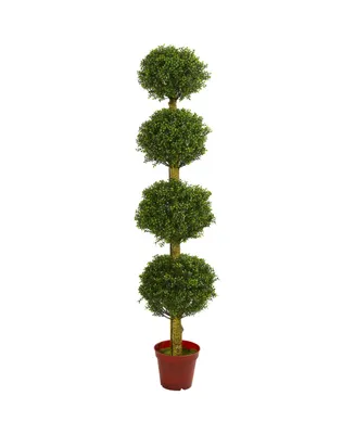 Nearly Natural 6' Boxwood 4-Tier Topiary Uv-Resistant Indoor/Outdoor Artificial Tree